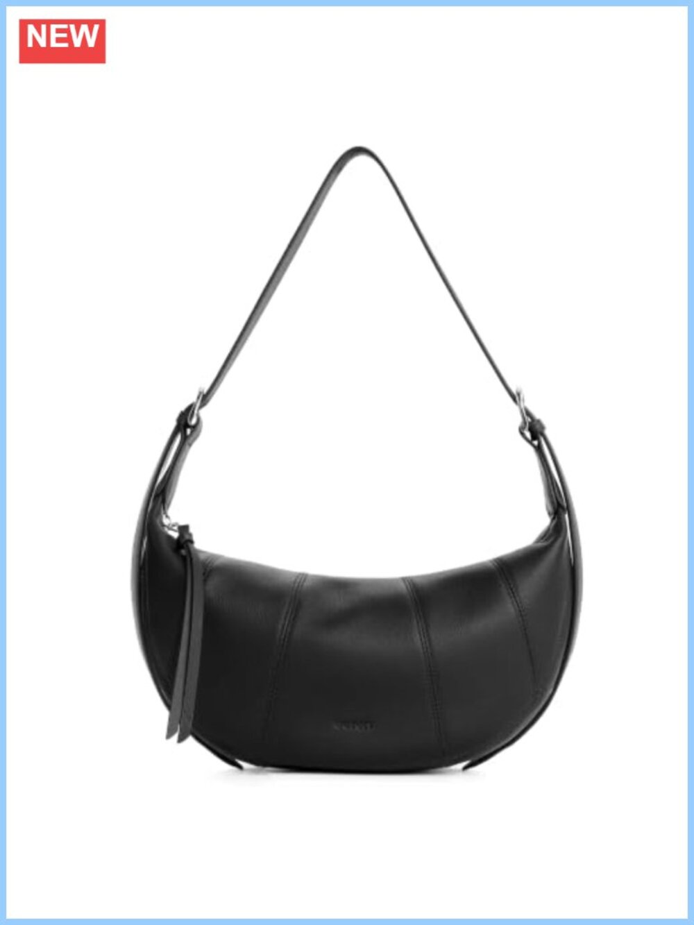 Genuine Leather Crossbody Sling Bag RFID Crescent Purse